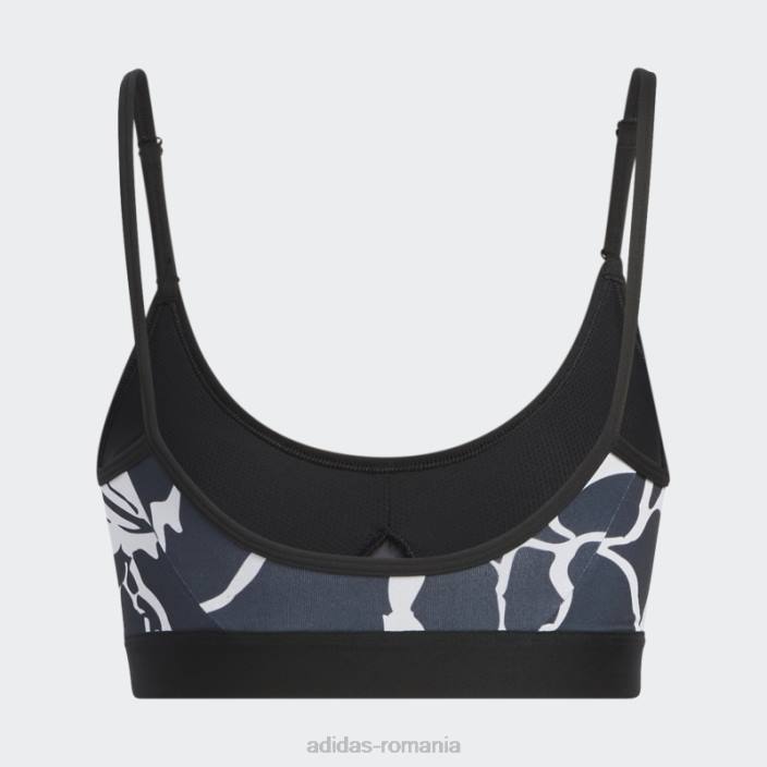 Adidas sutien cu imprimeu cu flori de susținere gri liniuță femei liniuță gri/negru 2JBN2801