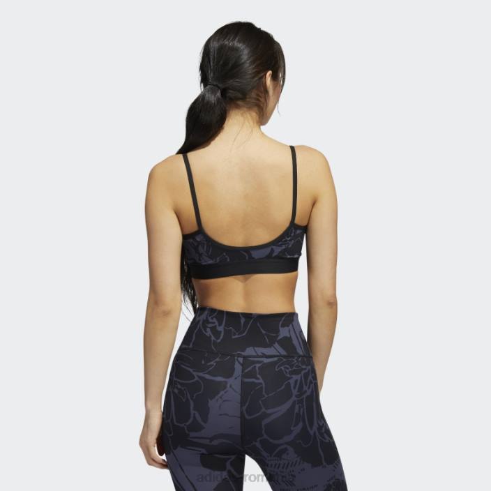 Adidas sutien cu imprimeu floral cu sustinere usoara bleumarin femei bleumarin/negru 2JBN10345