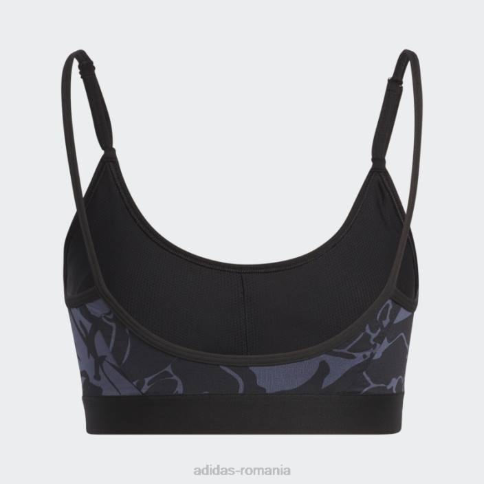 Adidas sutien cu imprimeu floral cu sustinere usoara bleumarin femei bleumarin/negru 2JBN10345