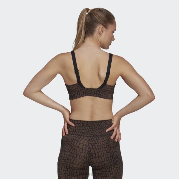 Adidas sutien cu imprimeu hiit maro powerimpact luxe antrenament mediu femei maro/carbon 2JBN2704