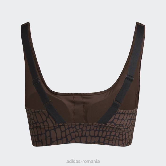 Adidas sutien cu imprimeu hiit maro powerimpact luxe antrenament mediu femei maro/carbon 2JBN2704