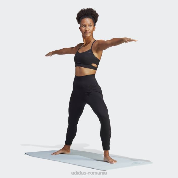 Adidas sutien cu paragate cu susținere luminoasă yoga studio negru femei negru/carbon 2JBN9193