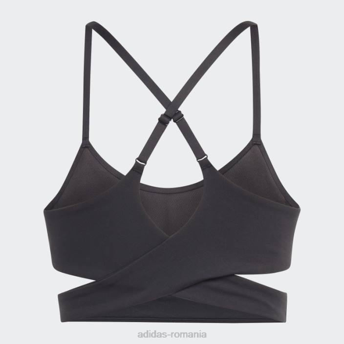 Adidas sutien cu paragate cu susținere luminoasă yoga studio negru femei negru/carbon 2JBN9193