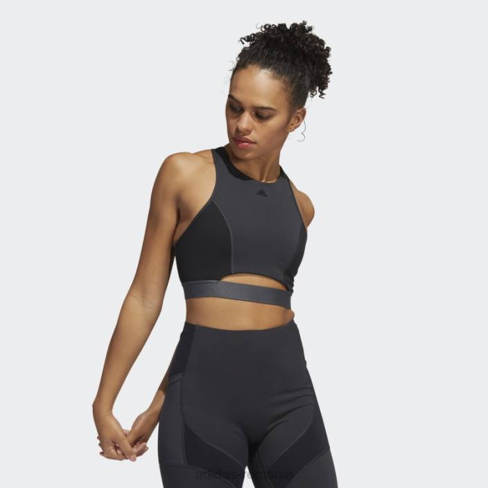 Adidas sutien cu suport mediu carbon coreflow adidas femei carbon/negru 2JBN9339