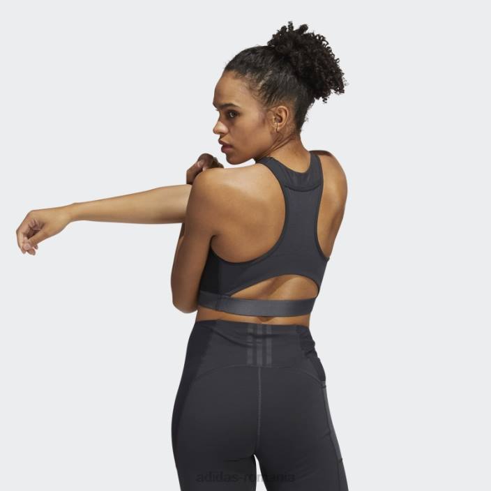 Adidas sutien cu suport mediu carbon coreflow adidas femei carbon/negru 2JBN9339