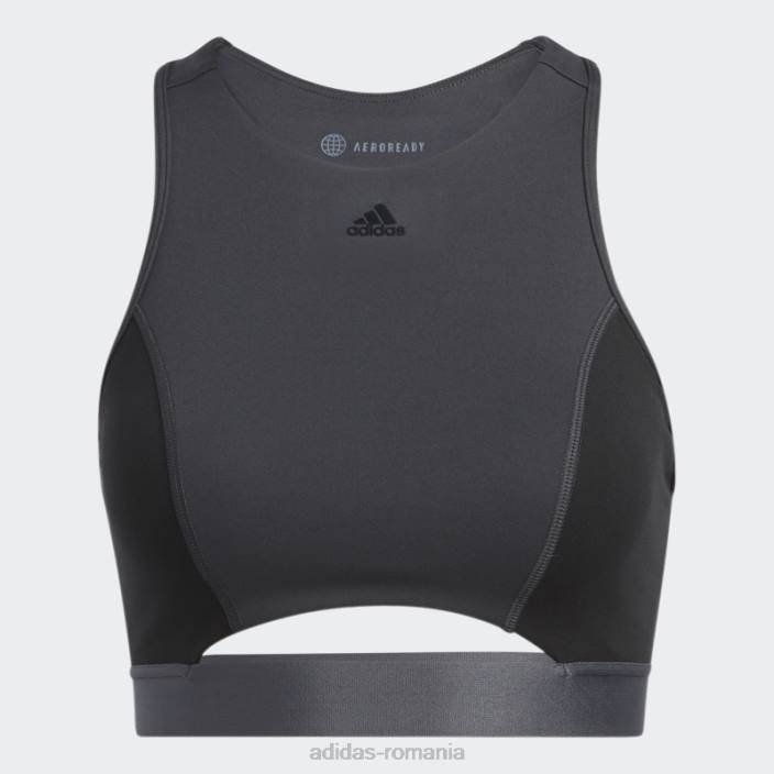 Adidas sutien cu suport mediu carbon coreflow adidas femei carbon/negru 2JBN9339