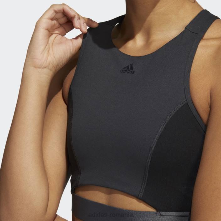 Adidas sutien cu suport mediu carbon coreflow adidas femei carbon/negru 2JBN9339