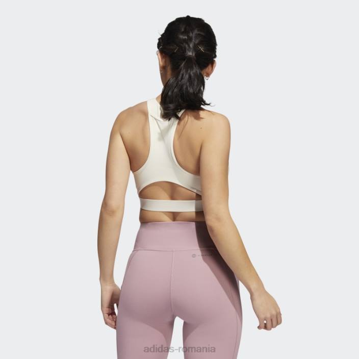 Adidas sutien cu suport mediu coreflow alb femei alb 2JBN9044