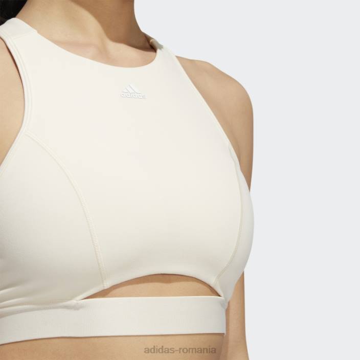 Adidas sutien cu suport mediu coreflow alb femei alb 2JBN9044