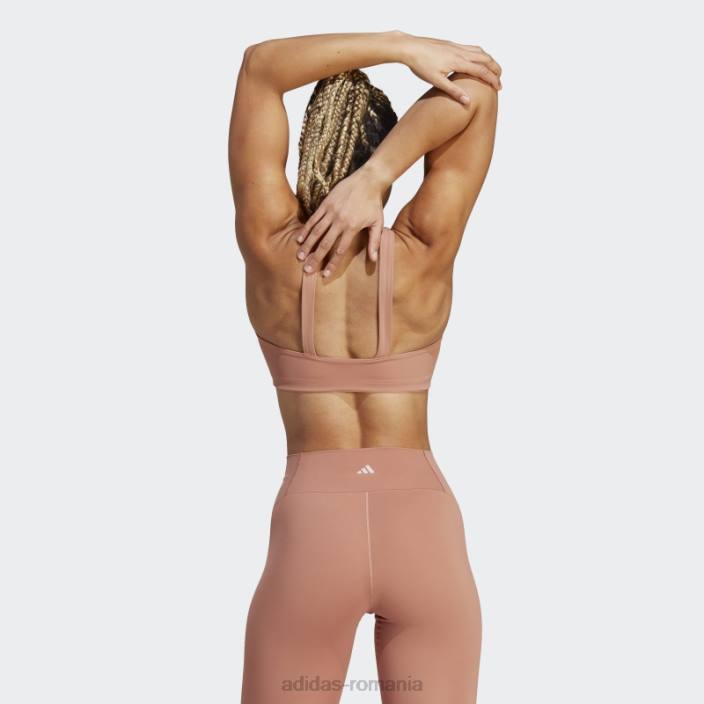 Adidas sutien cu suport mediu coreflow luxe studio argilă adidas femei lut 2JBN17184