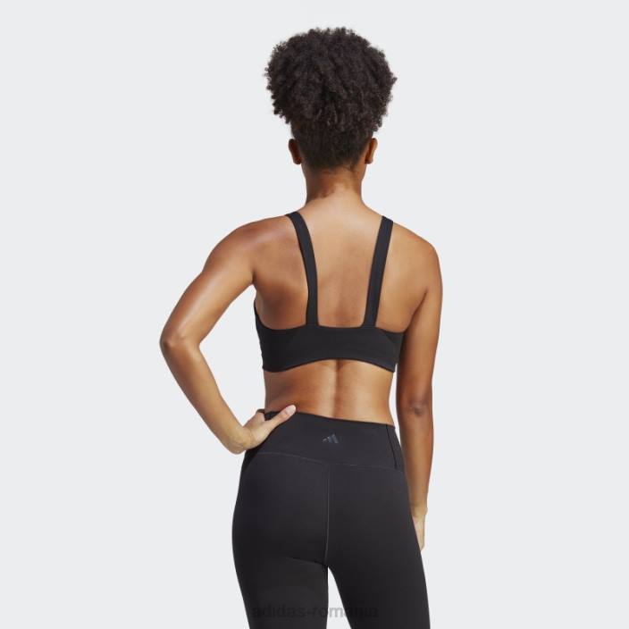 Adidas sutien cu suport mediu coreflow luxe studio negru femei negru 2JBN8990