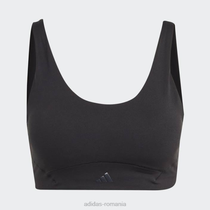 Adidas sutien cu suport mediu coreflow luxe studio negru femei negru 2JBN8990