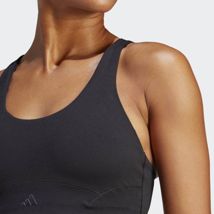 Adidas sutien cu suport mediu coreflow luxe studio negru femei negru 2JBN8990