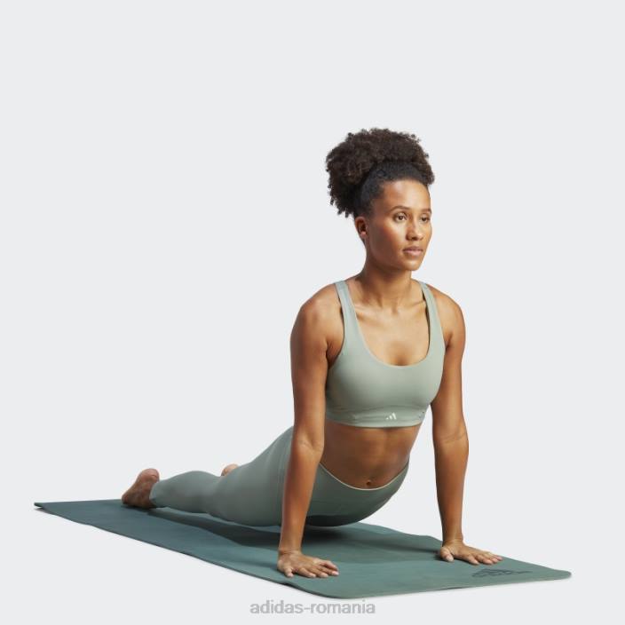 Adidas sutien cu suport mediu coreflow luxe studio verde argintiu femei verde argintiu 2JBN16649