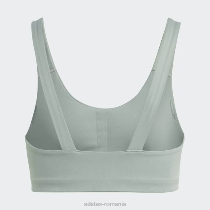 Adidas sutien cu suport mediu coreflow luxe studio verde argintiu femei verde argintiu 2JBN16649