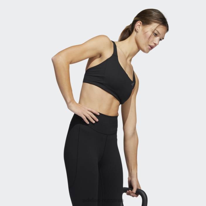 Adidas sutien cu suport mediu coreflow negru adidas femei negru/carbon 2JBN8892