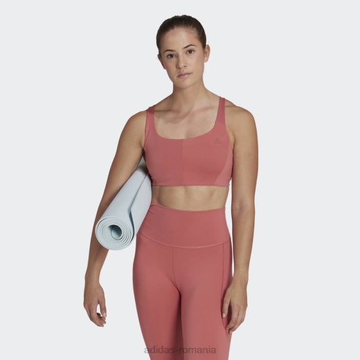 Adidas sutien cu suport mediu coreflow roșu femei roșu/aluminiu 2JBN10783
