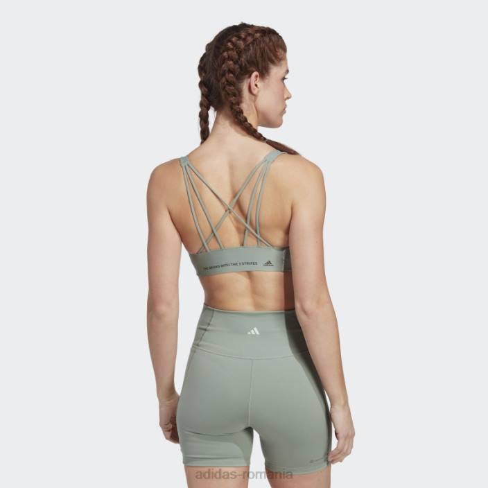 Adidas sutien cu suport mediu coreflow verde argintiu adidas femei verde argintiu 2JBN9072