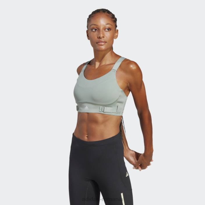 Adidas sutien cu susținere ridicată fastimpact lux run verde argintiu femei verde argintiu 2JBN9329