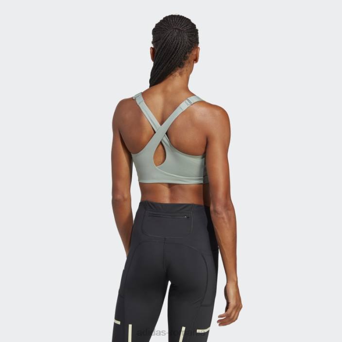 Adidas sutien cu susținere ridicată fastimpact lux run verde argintiu femei verde argintiu 2JBN9329