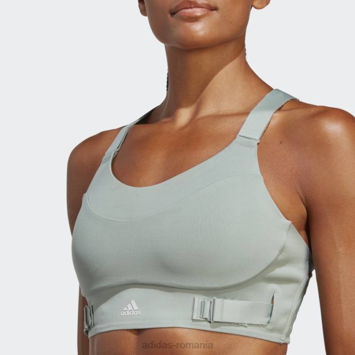 Adidas sutien cu susținere ridicată fastimpact lux run verde argintiu femei verde argintiu 2JBN9329