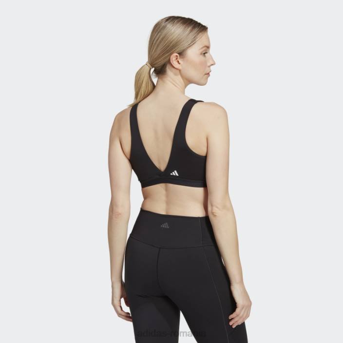 Adidas sutien de alăptare cu susținere luminoasă de studio black yoga essentials femei negru 2JBN9382