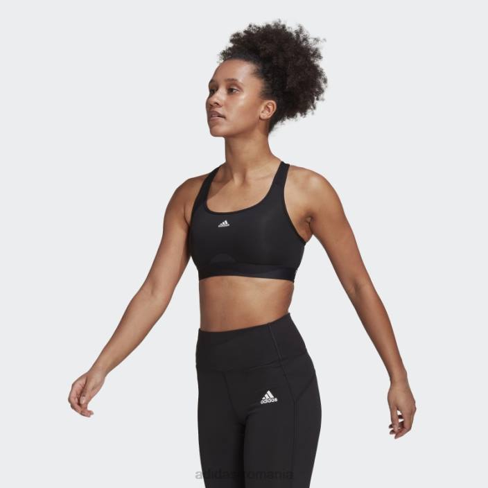 Adidas sutien de antrenament negru powerreact cu suport mediu elegant femei negru 2JBN8879