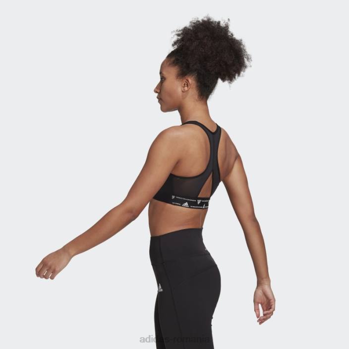 Adidas sutien de antrenament negru powerreact cu suport mediu femei negru 2JBN16570