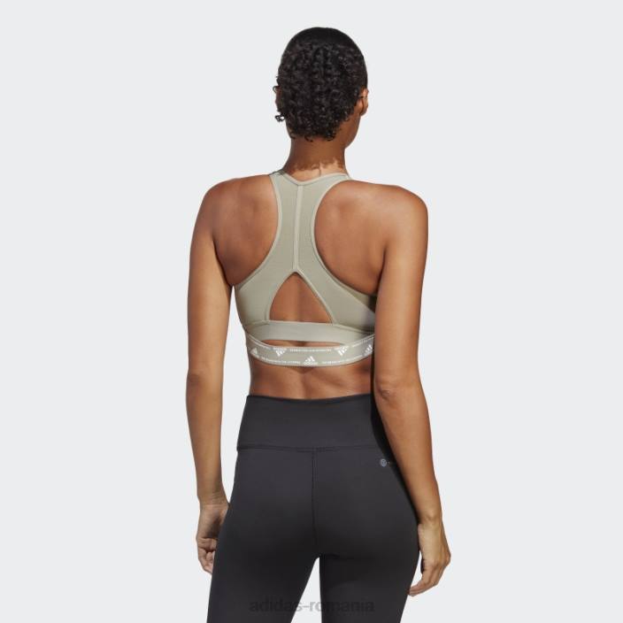 Adidas sutien de antrenament powerreact pebble argintiu cu suport mediu femei pietricica de argint 2JBN9328