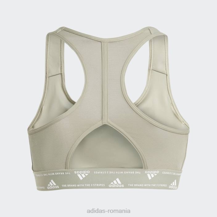 Adidas sutien de antrenament powerreact pebble argintiu cu suport mediu femei pietricica de argint 2JBN9328