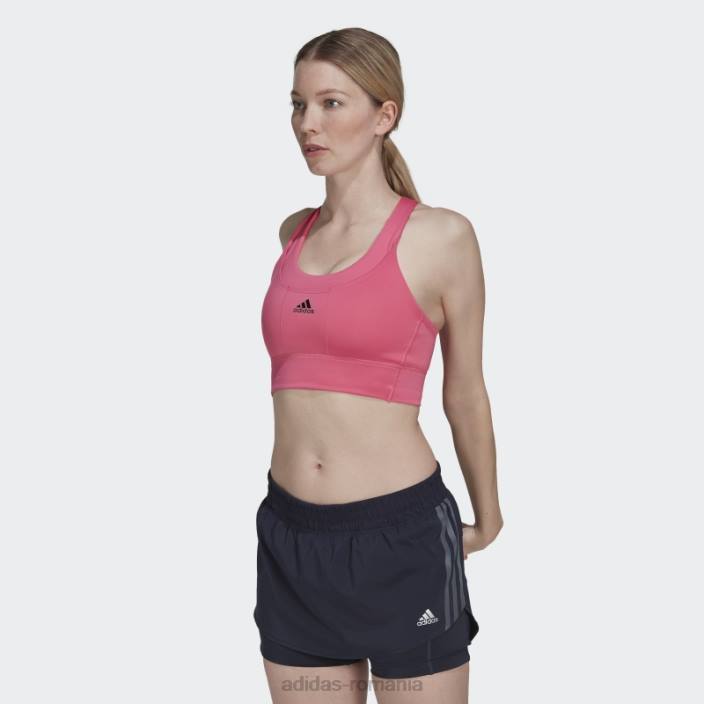 Adidas sutien de buzunar cu suport mediu pentru alergare, magenta femei magenta 2JBN2828