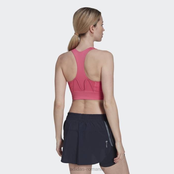Adidas sutien de buzunar cu suport mediu pentru alergare, magenta femei magenta 2JBN2828