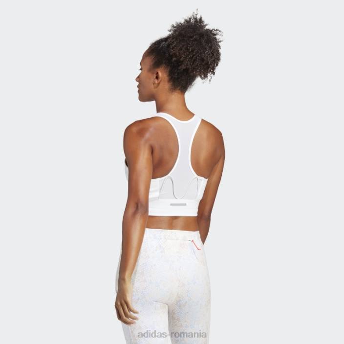 Adidas sutien de buzunar pentru alergare cu suport mediu alb femei alb 2JBN16742