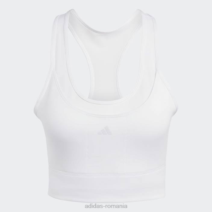 Adidas sutien de buzunar pentru alergare cu suport mediu alb femei alb 2JBN16742