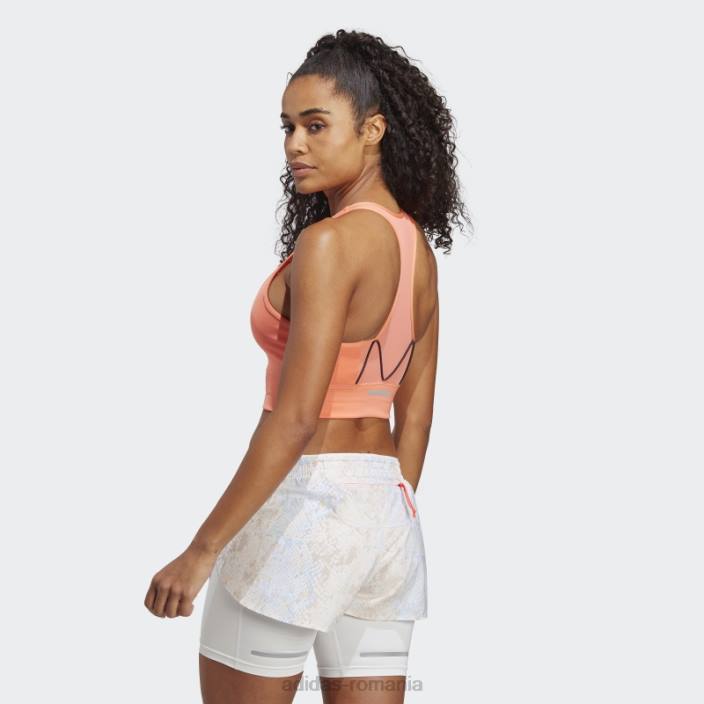 Adidas sutien de buzunar pentru alergare cu suport mediu coral femei coral 2JBN16658