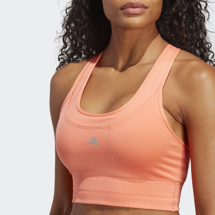 Adidas sutien de buzunar pentru alergare cu suport mediu coral femei coral 2JBN16658
