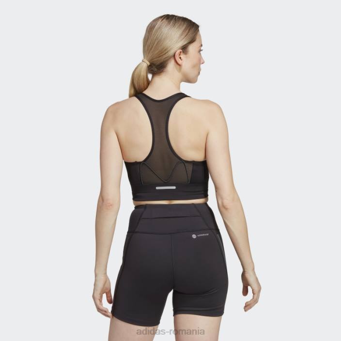 Adidas sutien de buzunar pentru alergare cu suport mediu negru femei negru 2JBN9029