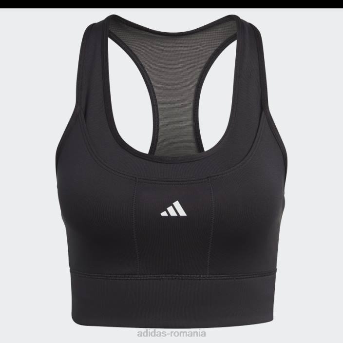 Adidas sutien de buzunar pentru alergare cu suport mediu negru femei negru 2JBN9029