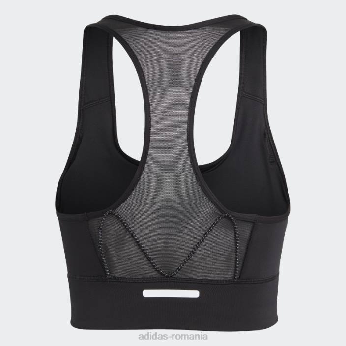 Adidas sutien de buzunar pentru alergare cu suport mediu negru femei negru 2JBN9029
