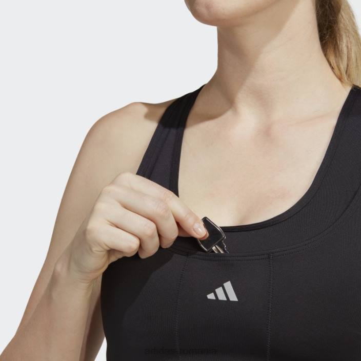 Adidas sutien de buzunar pentru alergare cu suport mediu negru femei negru 2JBN9029