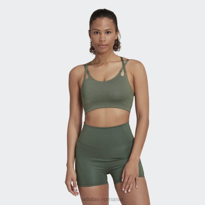 Adidas sutien de foc cu susținere la lumină yoga luxe studio verde oxid adidas femei oxid verde 2JBN10752