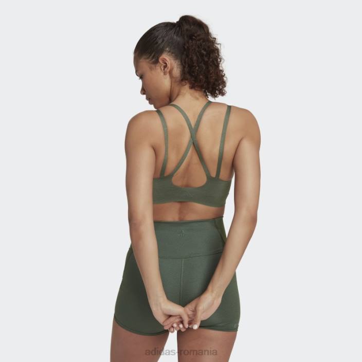 Adidas sutien de foc cu susținere la lumină yoga luxe studio verde oxid adidas femei oxid verde 2JBN10752