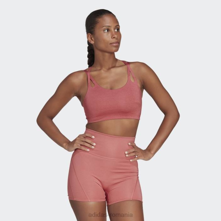 Adidas sutien de foc roșu yoga luxe studio cu susținere luminoasă femei roșu 2JBN10714