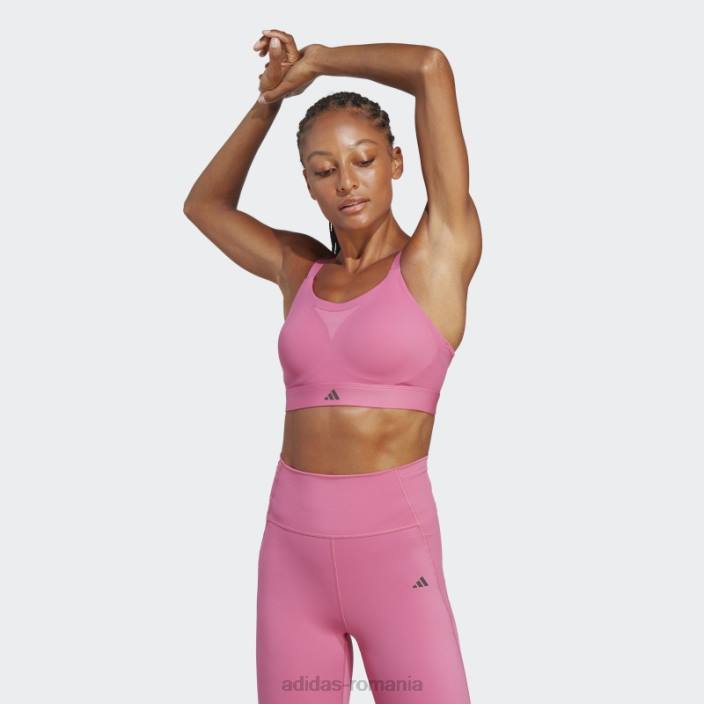 Adidas sutien de înaltă susținere pentru antrenament cu impact croit fucsia femei fucsie 2JBN9136