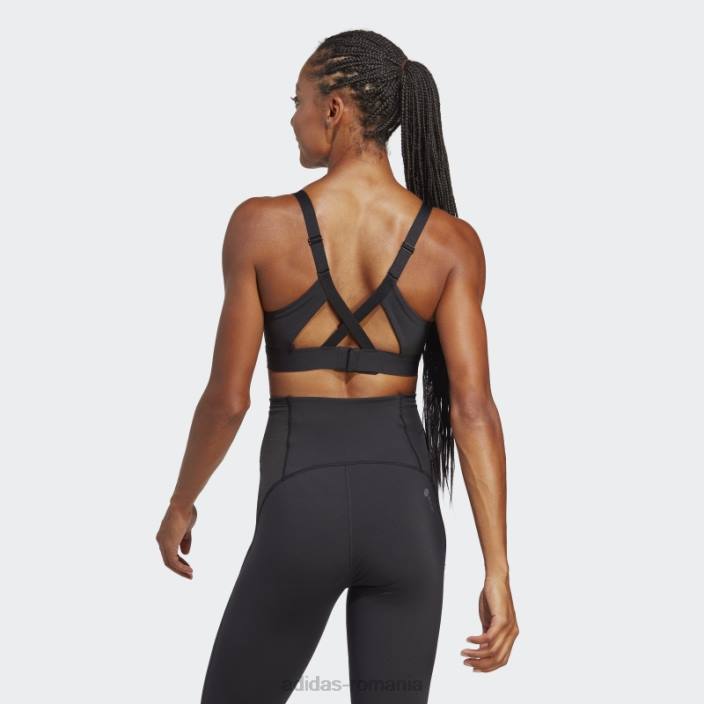 Adidas sutien de înaltă susținere pentru antrenament de impact pe măsură, negru adidas femei alb negru 2JBN9036