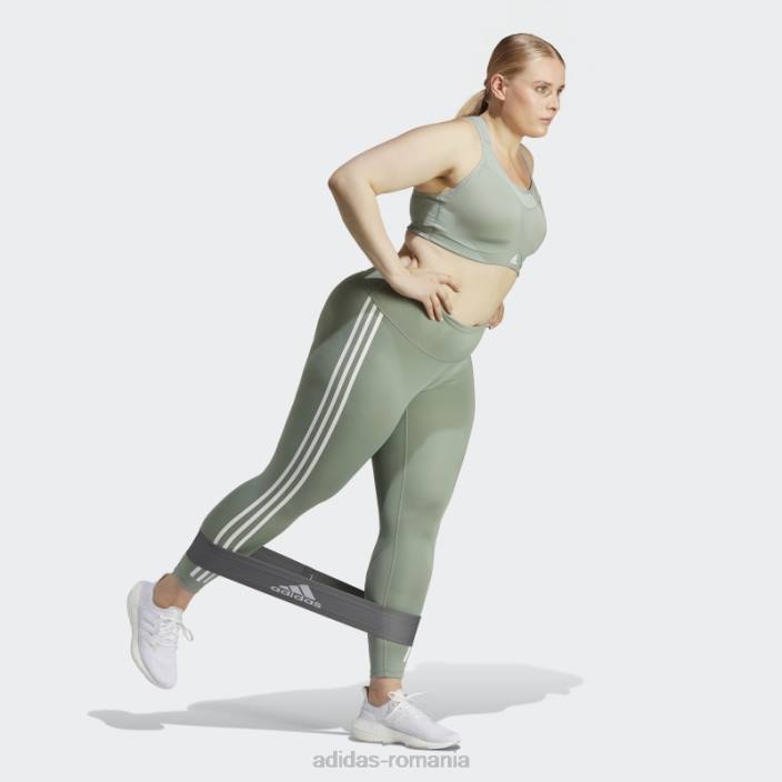 Adidas sutien de înaltă susținere pentru antrenament de impact tlrd verde argintiu (mărime plus) femei verde argintiu/alb 2JBN9831