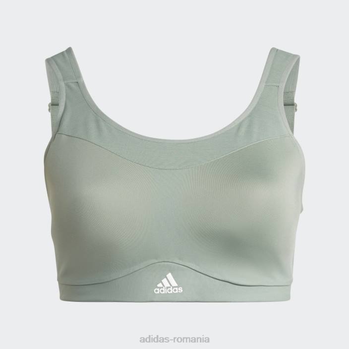 Adidas sutien de înaltă susținere pentru antrenament de impact tlrd verde argintiu (mărime plus) femei verde argintiu/alb 2JBN9831