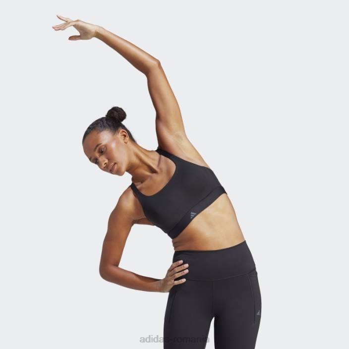 Adidas sutien de înaltă susținere pentru antrenament de lux impact negru croit femei negru 2JBN9106