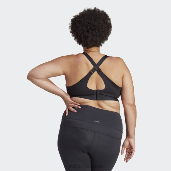 Adidas sutien de înaltă susținere pentru antrenament de lux impact negru croit (mărime plus) femei negru 2JBN16763