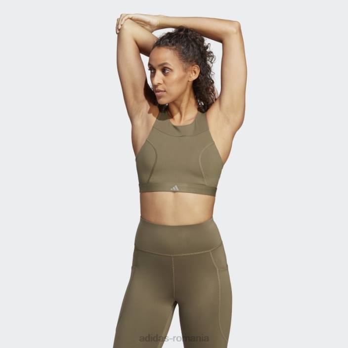 Adidas sutien de rulare cu suport mediu olive femei măsline 2JBN9116